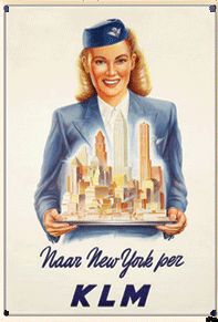 KLM New York, stewardess metal poster metal sign 9125