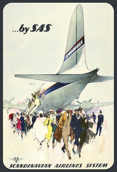 By SAS -  Scandinavian Airlines System Vintage metal poster metal sign  AV0006