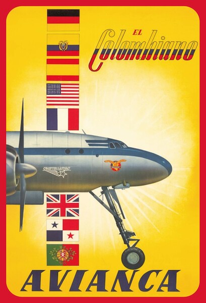 Avianca - El Colombiano Constellation Vintage metal poster metal sign AV0015