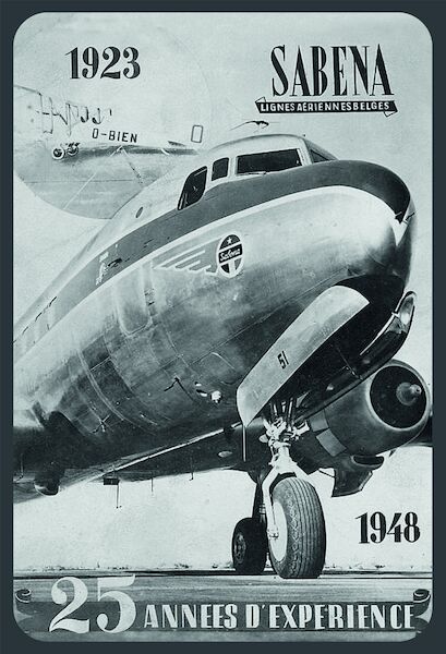 SABENA Lignes Aeriennes Belges DC-4 1923-1948 Vintage metal poster metal sign AV0026