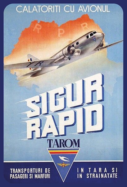 Tarom - Sigur Rapid, Calatoriti Cu Avionul Ilyushin IL-14 Vintage metal poster metal sign AV0029