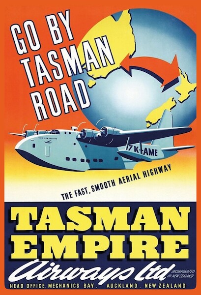 Tasman Empire Airways - Go by Tasman Road Vintage metal poster metal sign AV0030