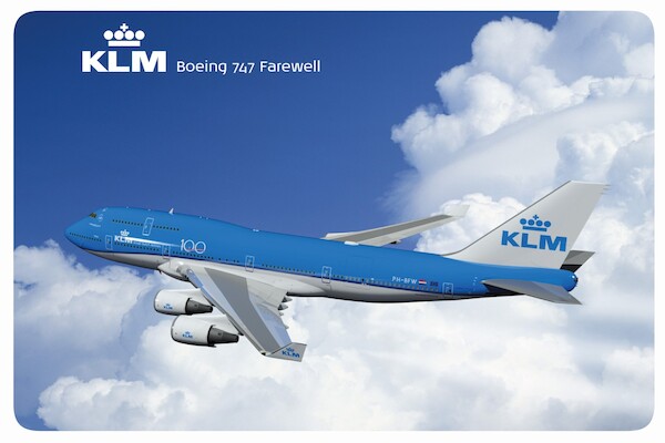 KLM Boeing 747-400 PH-BFW last KLM Boeing 747 FAREWELL flight - metal poster metal sign AV0042