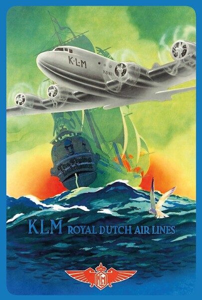 KLM DC-4 De Vliegende Hollander Vintage metal poster metal sign AV0044