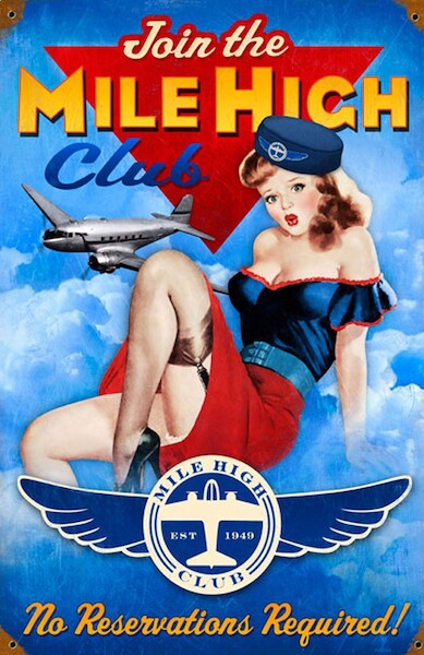 Mile High Club - pin up metal poster metal sign MILE HIGH CLUB