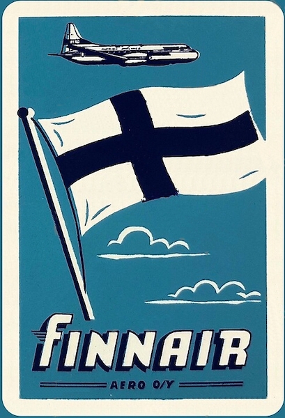 Finnair AERO O/Y Vintage metal poster metal sign V4-FINNAIR