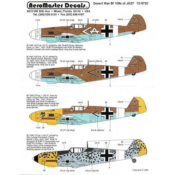 Desert War BF109`s (JG27)  AMD72-073
