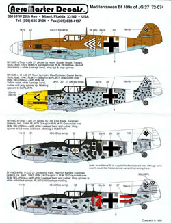 Mediterranean Bf109s of JG27 AMD72-074C