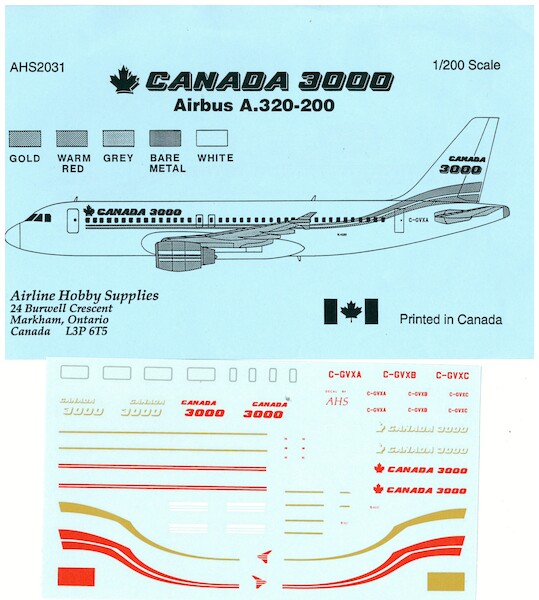 A320-200 (Canada 3000)  AHS2031