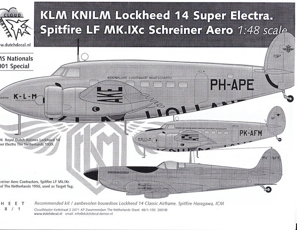 Lockheed L14 Super Electra (KLM/KNILM), Spitfire LF MKIXC (Schreiner) CM48/1
