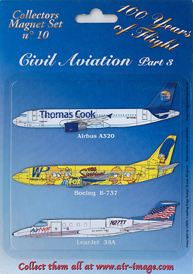Fridge Magnets set: Civil Aviation Part 3 - Small Jets MAGNETS 10