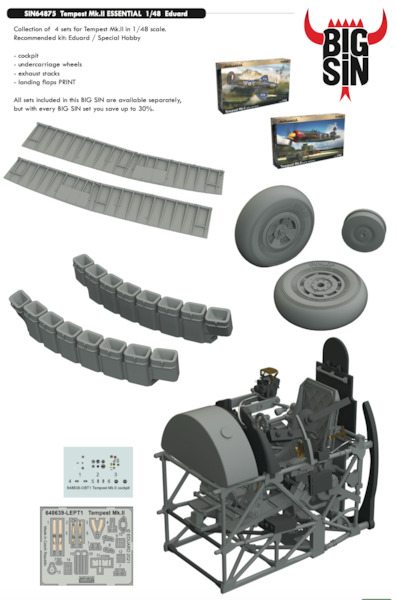 Hawker Tempest MKII Essential Set (Eduard) BIG SIN64875