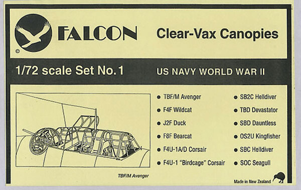 US Navy WW2 Clear vax canopies VAX01