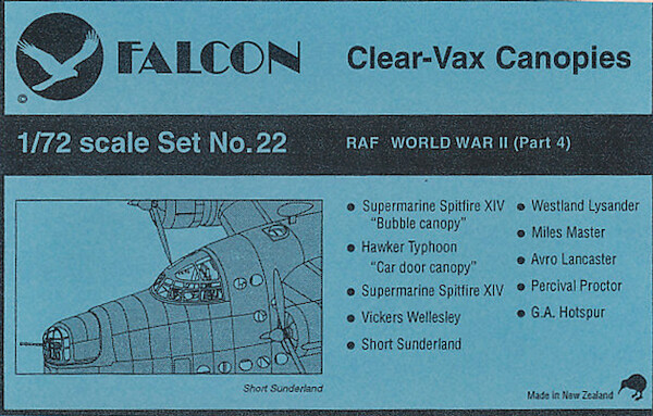 RAF WW2 Clearvax canopies VAX22