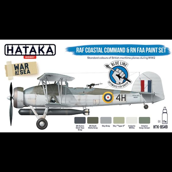 RAF Coastal Command and Royal Navy/FAA Paint set set (6 colours) Optimised for Brushpainting  HTK-BS49