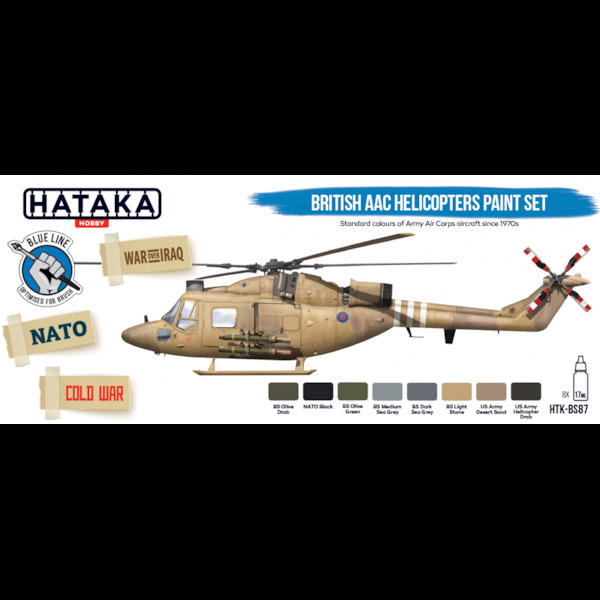 British AAC helicopters paint set (8 colours) Optimised for Brushpainting  HTK-BS87