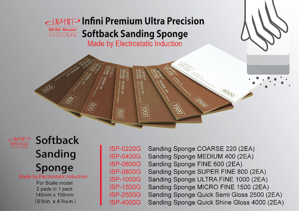 Softback Sanding Sponge Coarse 220 grade (20 pads saver pack)  ISP-0220