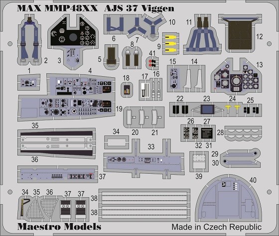 SAAB AJ/AJS 37 Viggen cockpit detail set (Special Hobby)  MMP4823