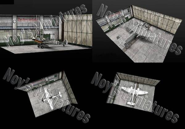 Airbase Tarmac Sheet: WWII Luftwaffe Hangar set (Inside) for Bombers and fighters 4836