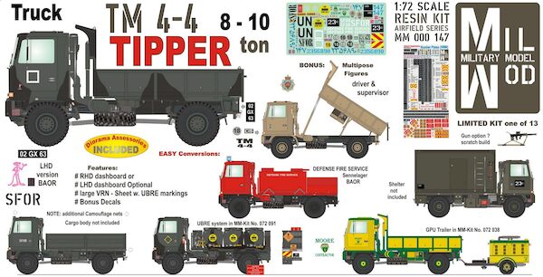 Bedford TM 4-4 8/10 ton 4x4 Tipper truck with crew MM000-147