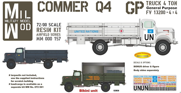 Commer Q4 General Purpose 4 ton Truck (RAF, UN, etc,) MM000-157