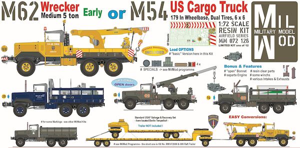 M62 Medium Wrecker early - or M54 Cargo Truck with crane equipment MM072-126