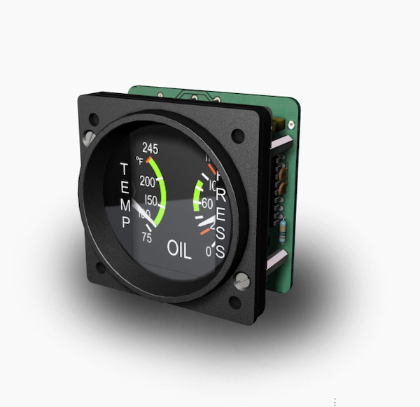 Small EGT/CHT dual needle gauge (GSA-055 usb interfase required) GSA-052