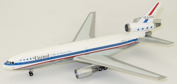 Douglas DC10-10 United Airlines N1817U Polished With Stand (WHITE COLOR ON THE FUSELAGE IS SLIGHTLY YELLOWED COMPARED TO THE TAIL) IFDC100517PB