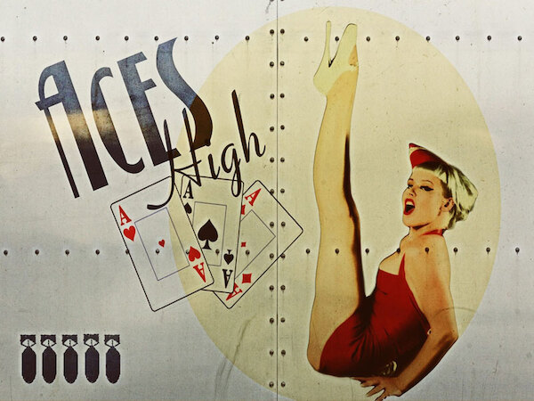 Aces High Metal Sign - pin up 5703