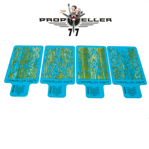 Set of 4 Airbrush mini templates, Airbrush stencils for spraying wood Structure Set 7 prp034