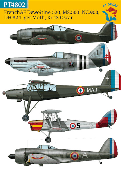 French Air Force Dewoitine D520, MS500, NC900, DH82, Ki43 (END OF LINE SALE - WAS EURO 12,95) PT4802