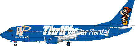 Boeing 737-300 (Western Pacific - Thrifty car Rental Jet)  SKD20-32