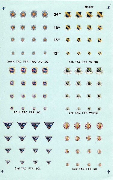 72-327  USAF Badges (3TRS,90TRS,430TRS, 3TRW,4TRW, 26TFT AG Sq)  72-327