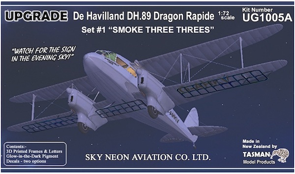 De Havilland DH89a Dragon Rapide (Sky Neon Aviation Company Ltd - Smoke Tree Threes") Update set 1  UG1005A